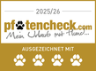 pfotencheck.com logo with paw print and slogan Mein Urlaub mit Hund...